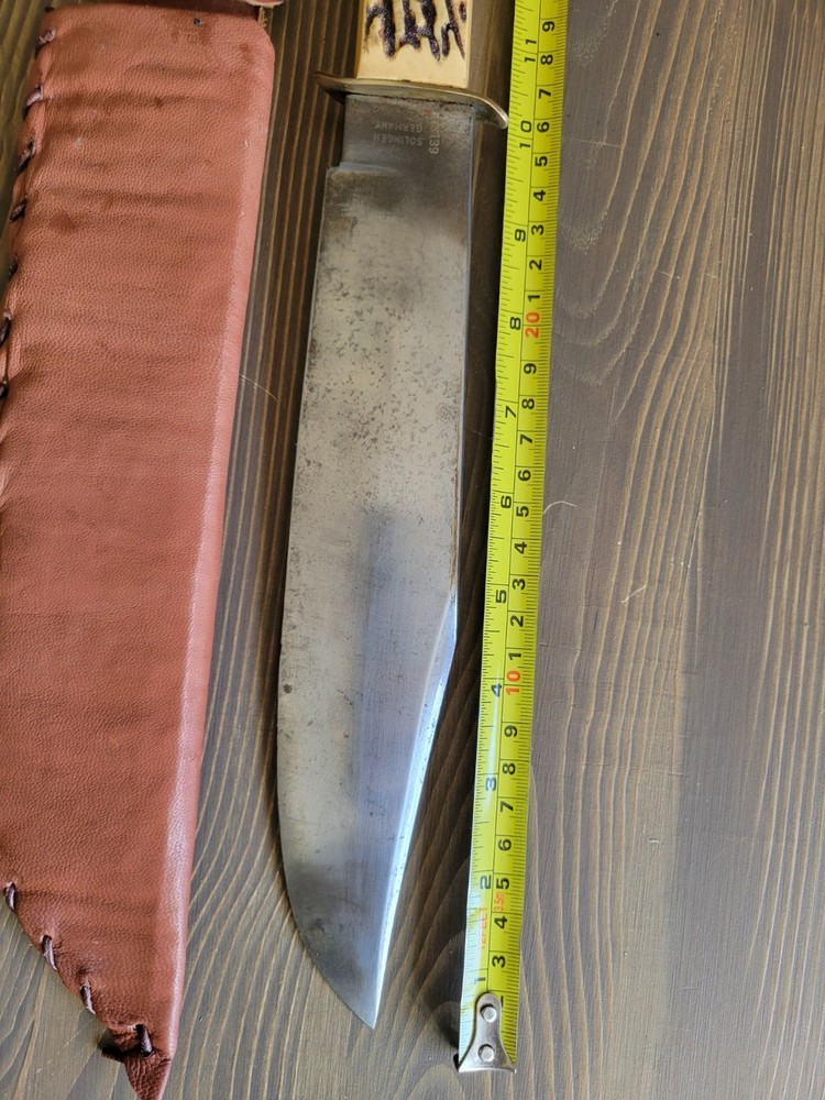 LARGE Solingen German Bowie Knife w/Custom Sheath