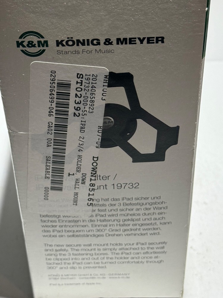 K&M iPad 2 Wall Mount Holder 19732