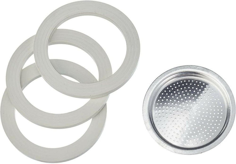 Bialetti Moka Express 6 Cup Replacement Filter and 3 Gaskets