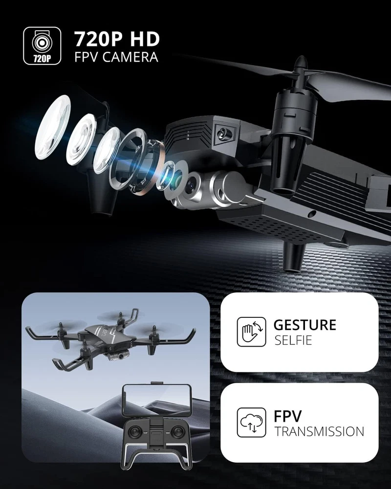DEERC D20/D96 Mini RC Drone HD FPV Camera Foldable RC Quadcopter for Kids Gift 。