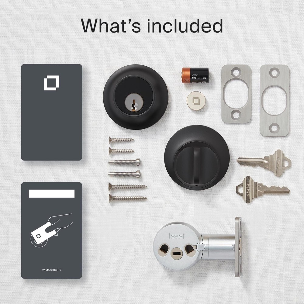 Level Lock+ Smart Lock Plus Apple Home Keys - Smart Deadbolt (Matte Black)