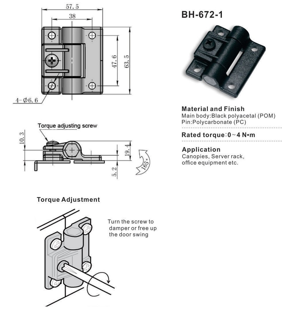 Adjustable Torque Hinge Position Control Replacement Southco E6-10-501-20