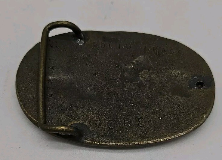 Vintage MGB Solid Brass Buckle, 3.25" X 2.25"