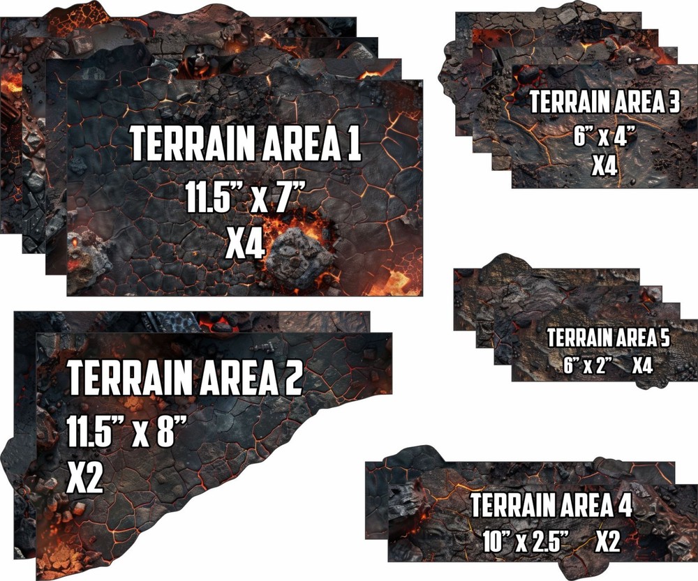 Terrain Area Footprints - Hellscape - Compatible w/ Warhammer 40K 11th Ed