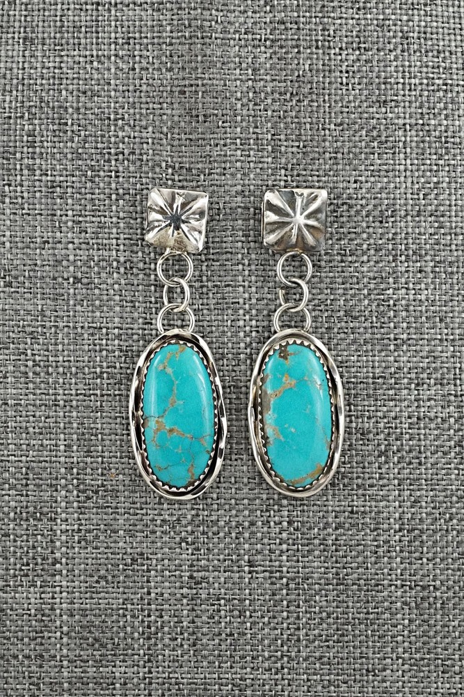Turquoise & Sterling Silver Earrings - Ernest Hawthorne