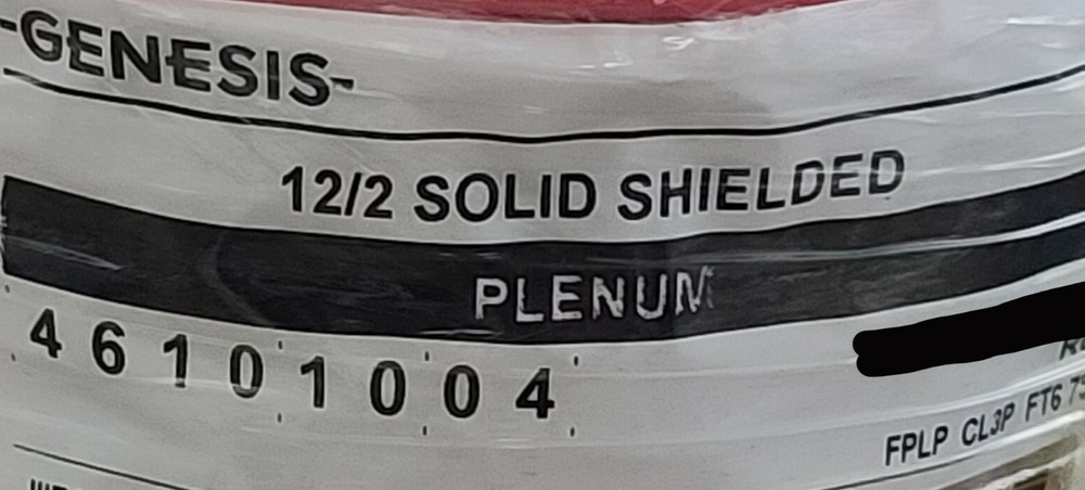 Southwire Genesis 4610 12/2C Solid Shielded Plenum Fire Alarm Cable Red /50ft