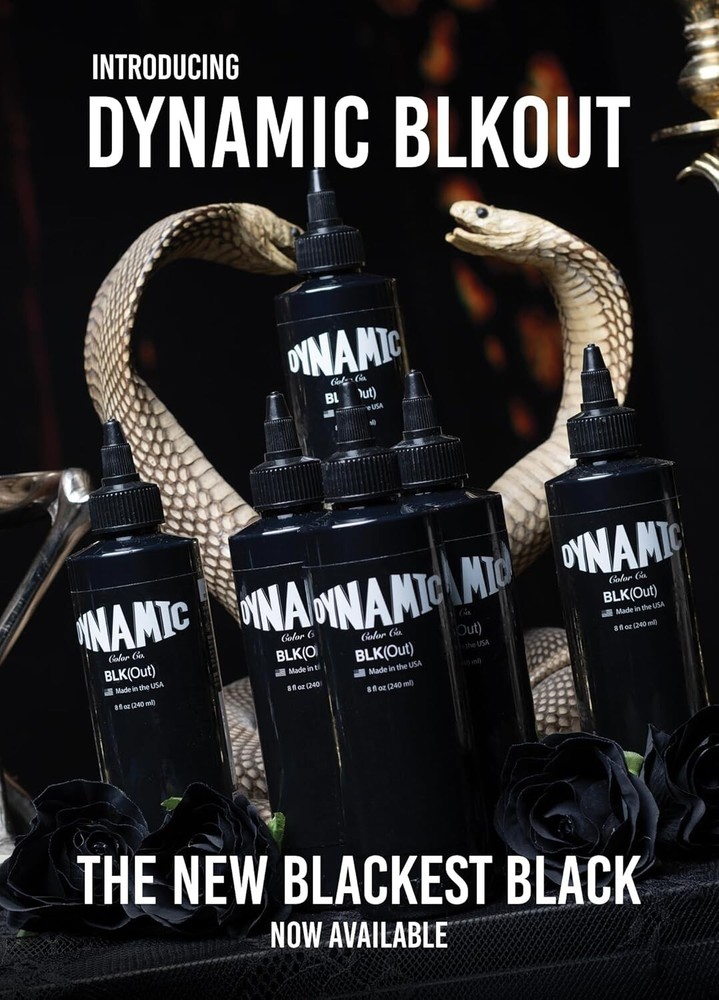 Smooth Application 8oz BLKout Tattoo Ink for Intense, Deep Black Designs