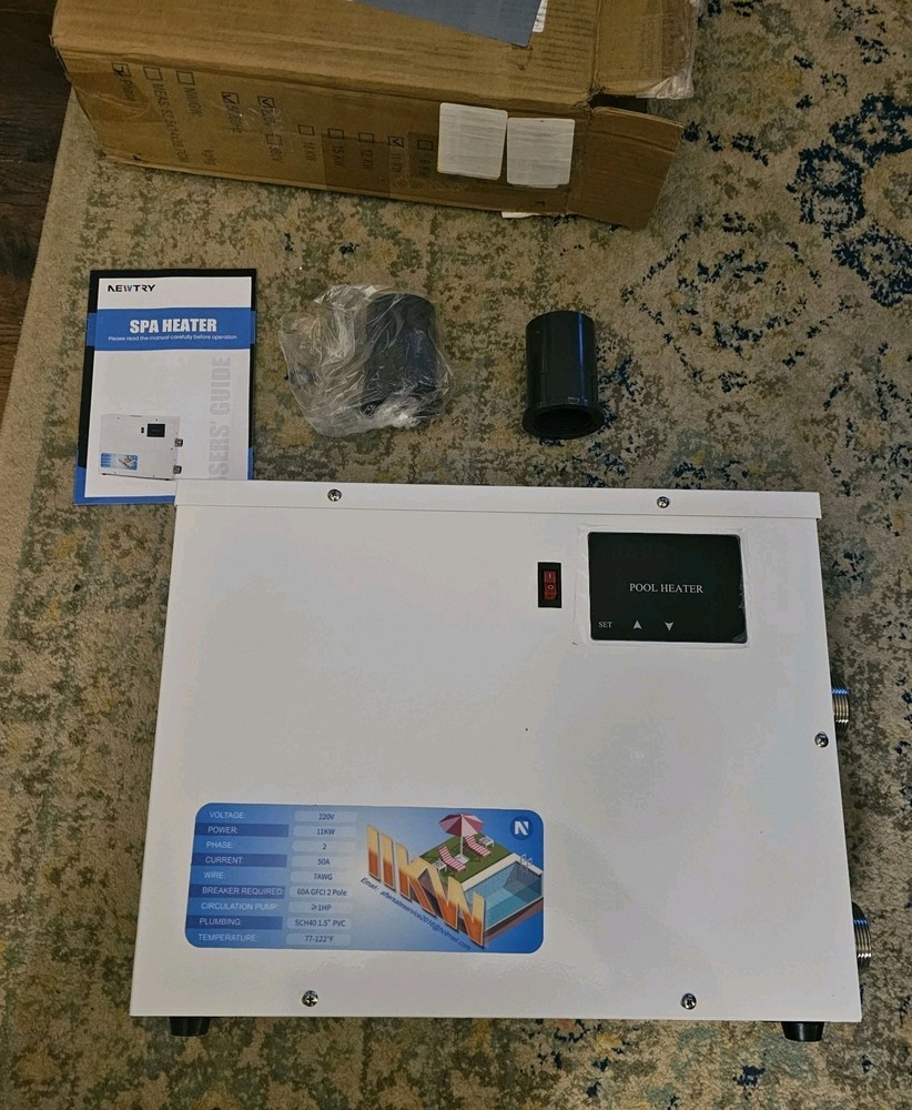 NEWTRY 11KW SPA Heater, 220V Pool Heater Electric Swimming Pool Heaters Hot Tub