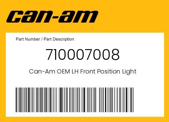 Can-Am Genuine Lh Front Position Light - 710007008