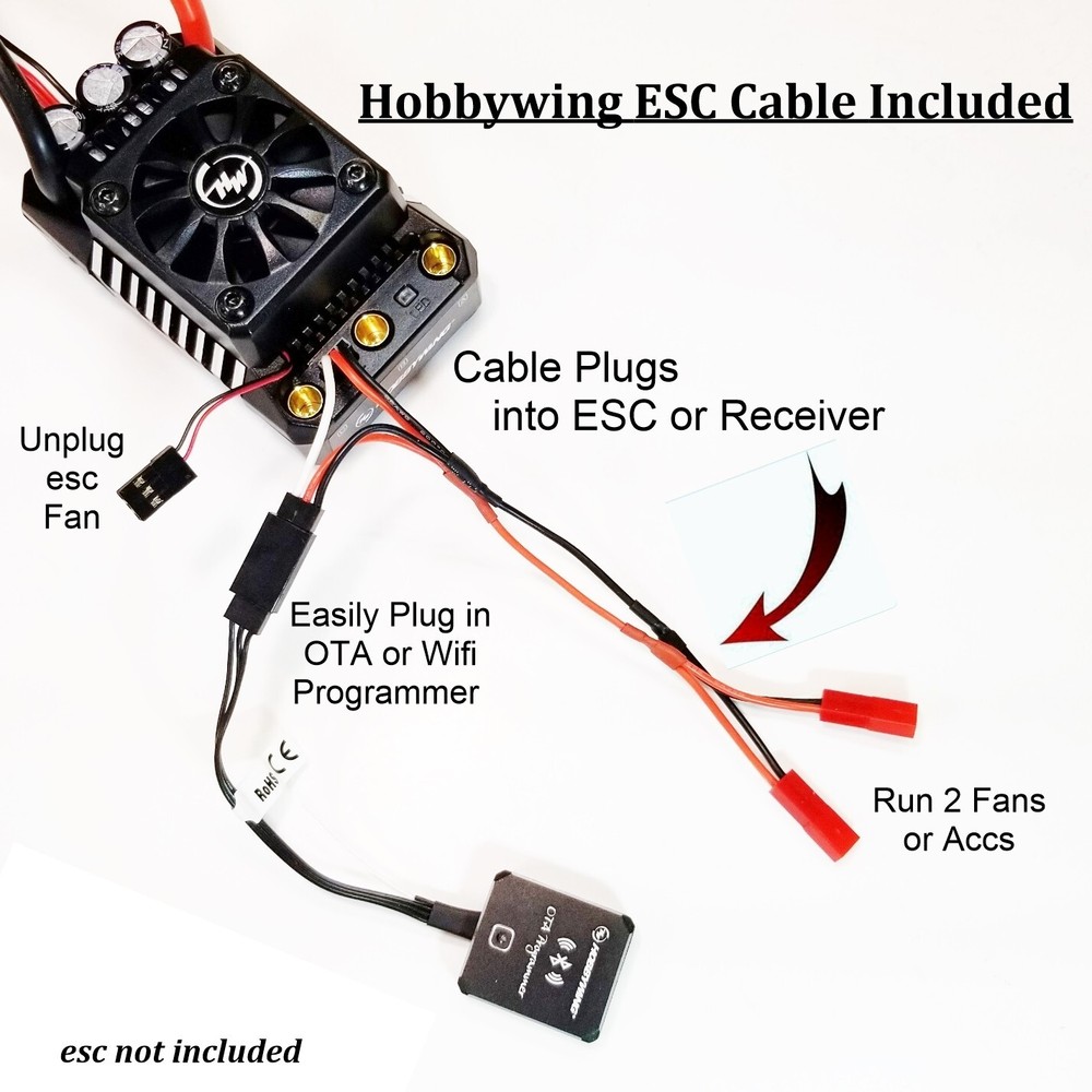 RCP-RTR Hobbywing OTA Programmer Wireless ESC Wifi ESCProgrammer 30850400&JRWire