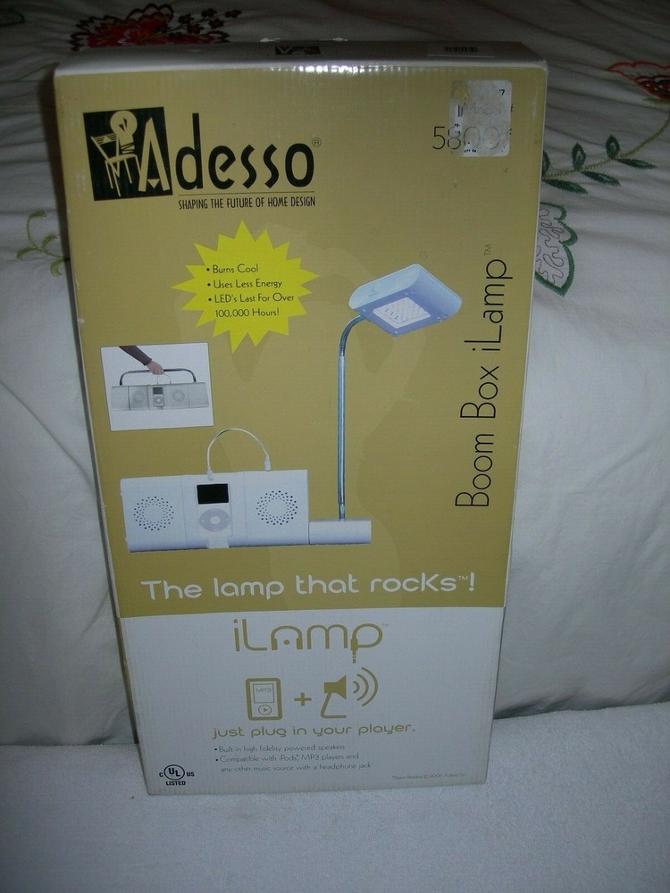 Adesso boom Box iLamp Model 5800  White New