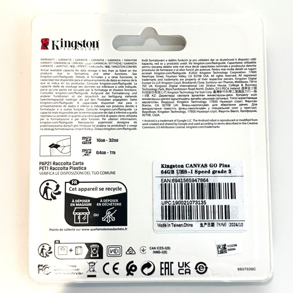 Kingston Canvas Go! Plus 64GB MicroSD Card & SD Adapter
