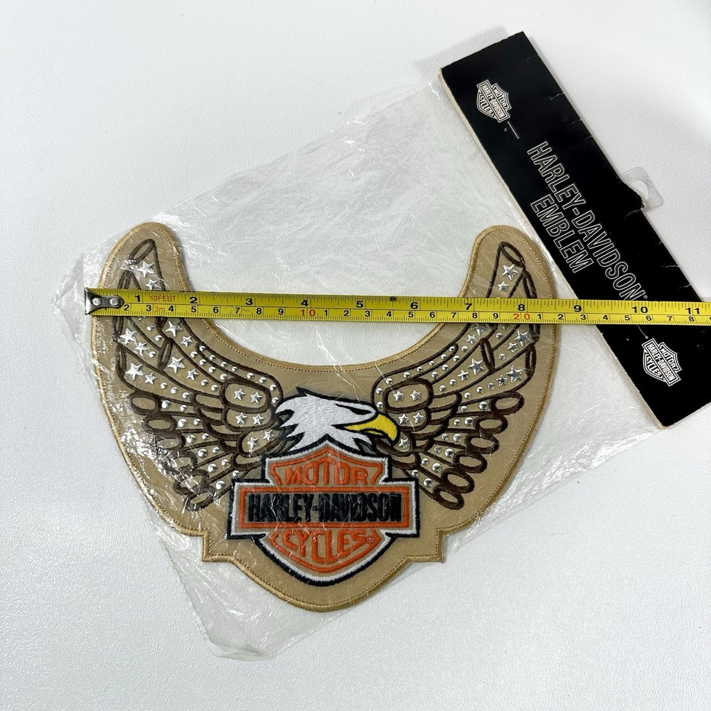 Harley-Davidson Studded Eagle Wings Patch Large Embroidered Emblem Silver Studs