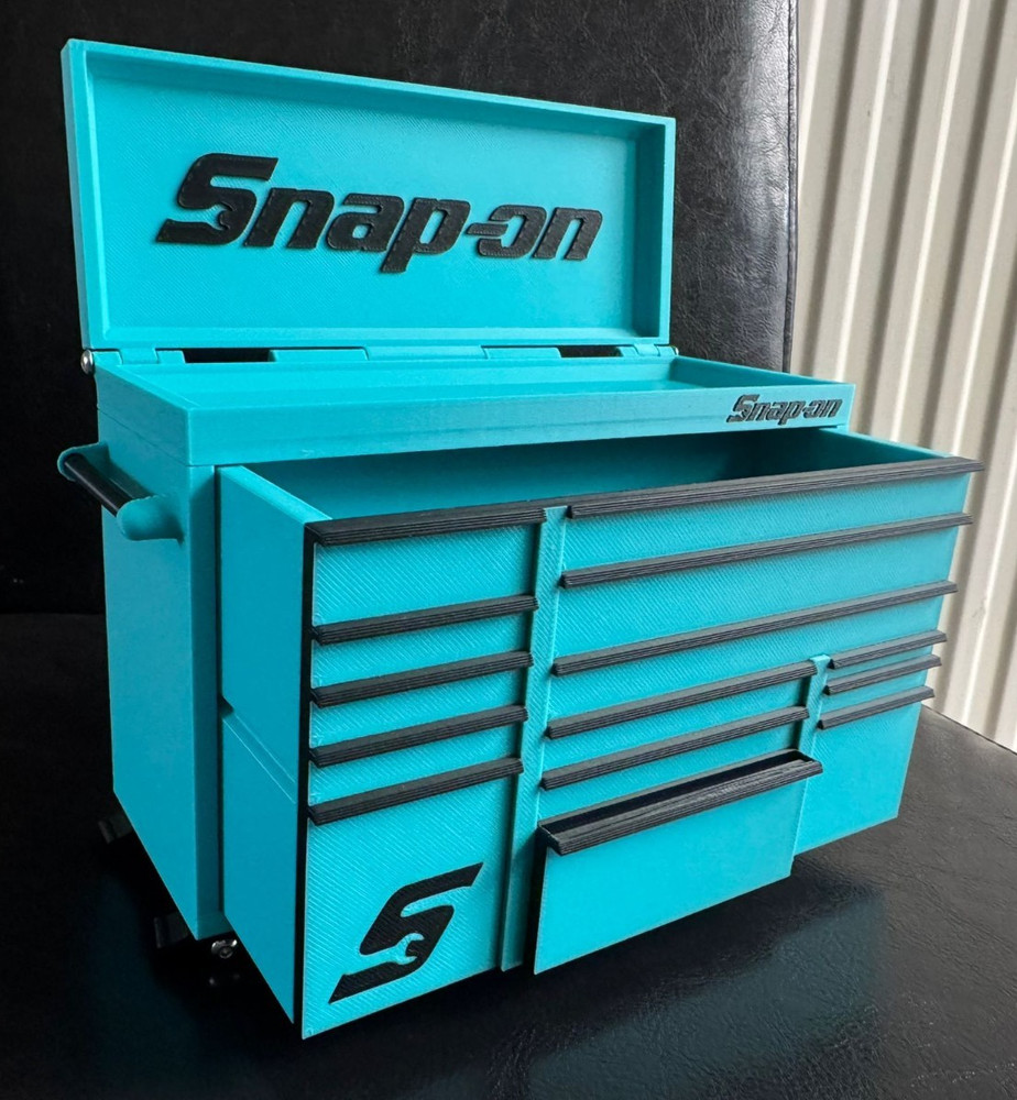 Snap-On Mini High Quality 3D Printed Toolbox (Turquoise)