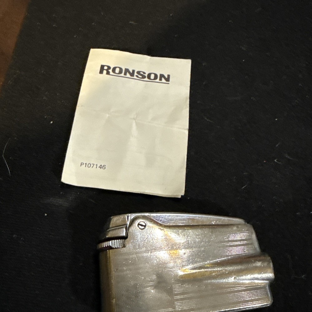 Vintage Ronson Varaflame Silver Chrome Butane Lighter Complete Untested