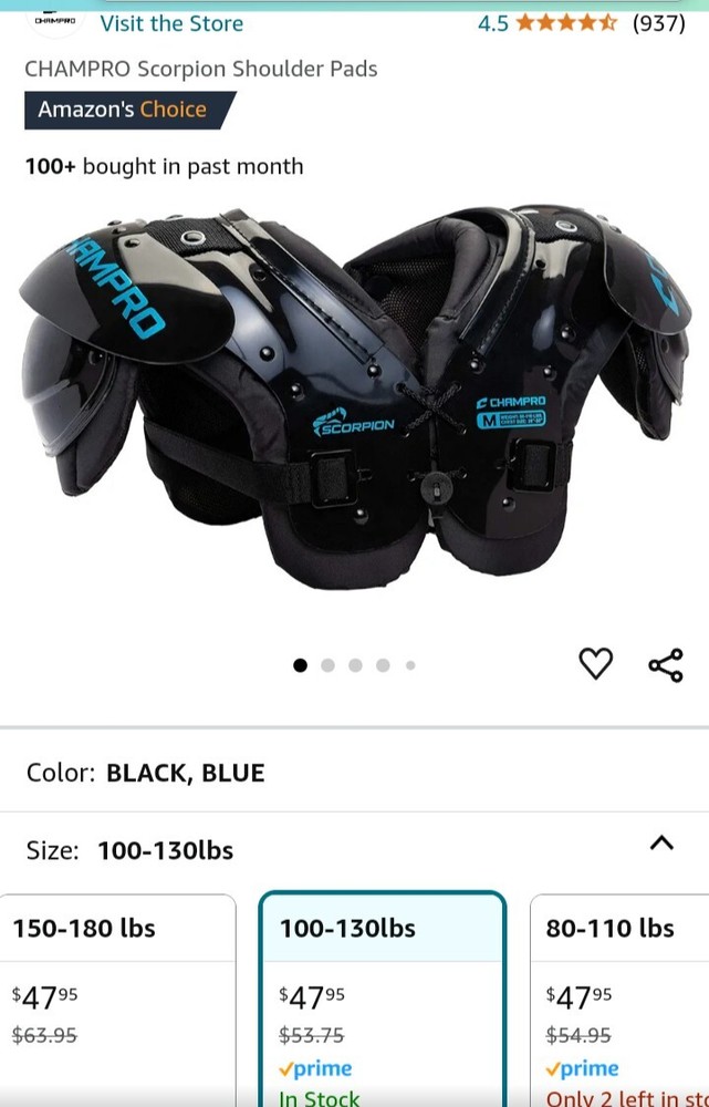 Champro Scorpion Shoulder Pads