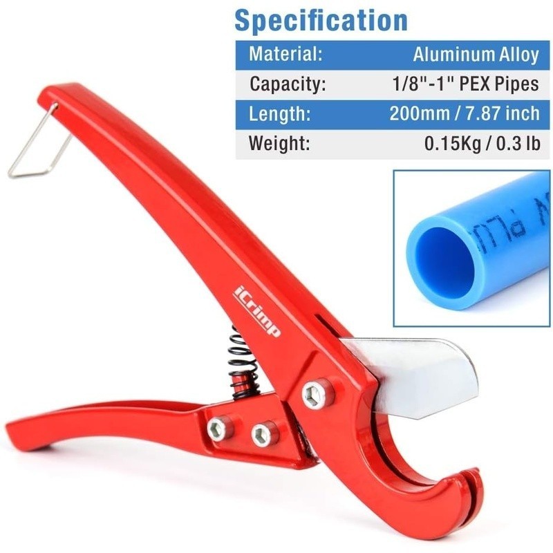 Copper Pipe Crimping Tool Kit with 3/8'', 1/2'', 3/4'', 1'' Quick Change Jaws