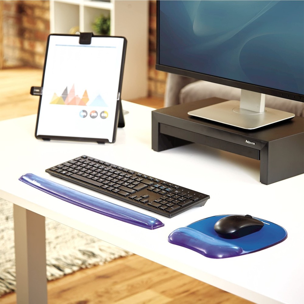 Fellowes Gel Mousepad/Wrist Rest - Crystals, Blue