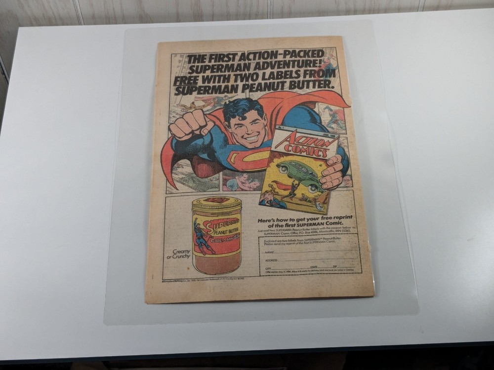 Superman Peanut Butter Advertisement - Laminated From Original Atari Force Comic