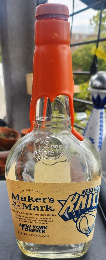 empty maker's mark bottle New York Knicks limited edition