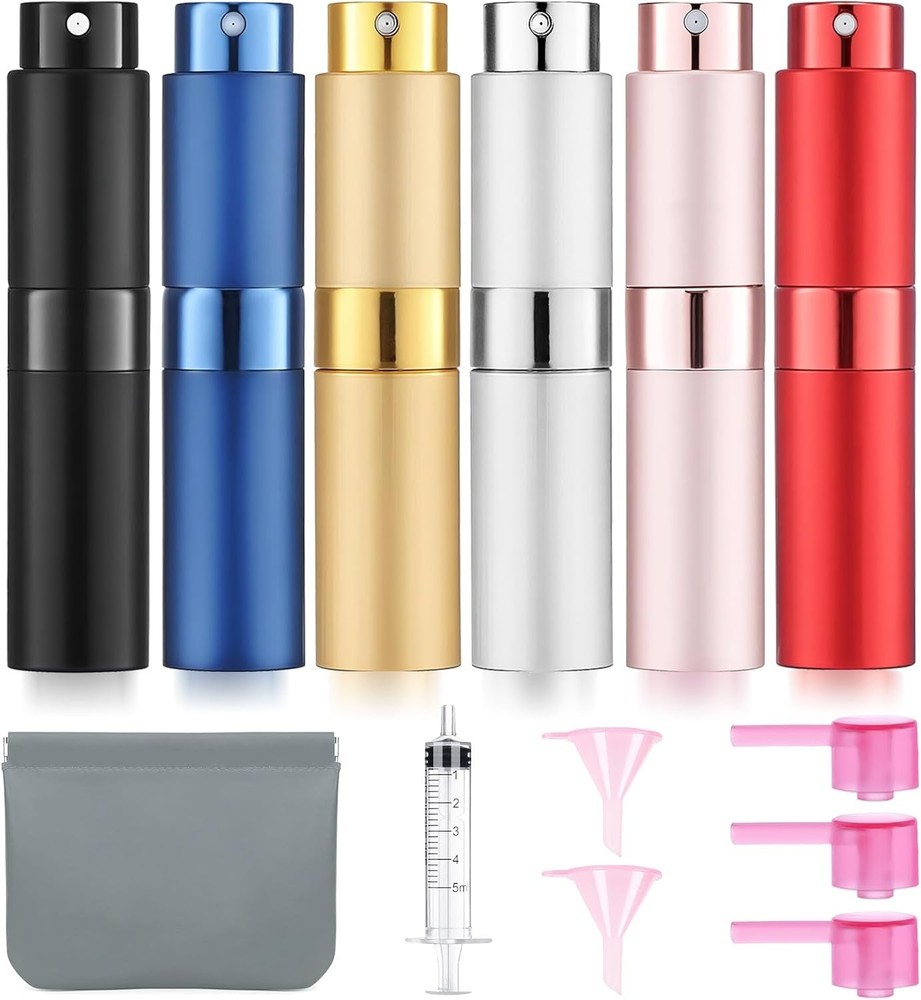 Travel Perfume Bottle Refillable - Cologne Spray Atomizer Mini - Small 6 PACK