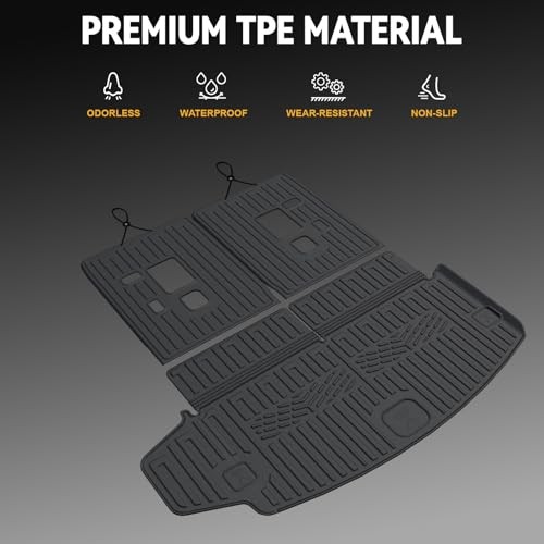 Cargo Mat for 2016-2025 Dodge Durango 6/7 Passenger Accessories, Full Coverage