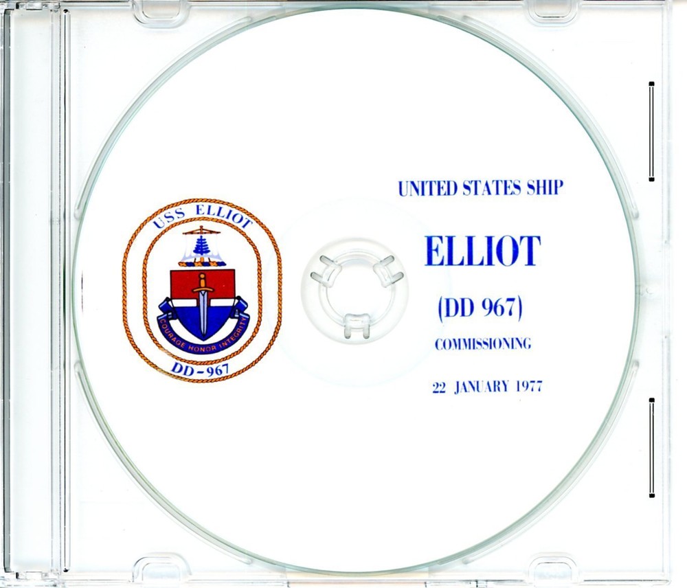USS Elliot DD 967 Commissioning Program 1977  Navy Plank Owners