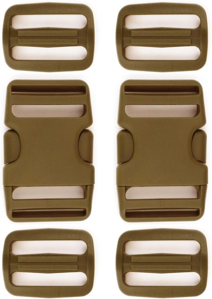 Side Release Plastic Buckle 1.5 Inch for 1.5''(38mm) Webbing, 2 Set Plastic Buck