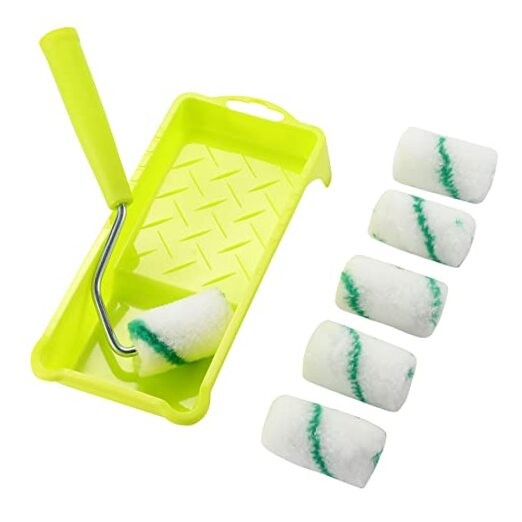 Paint Roller,High-Density Fabric Roller with Frame,Tray,Mini Paint Roller