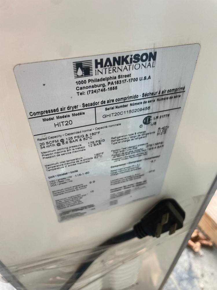 Hankison HITN20 Compressed Air Dryer,20 Cfm Max. Flow