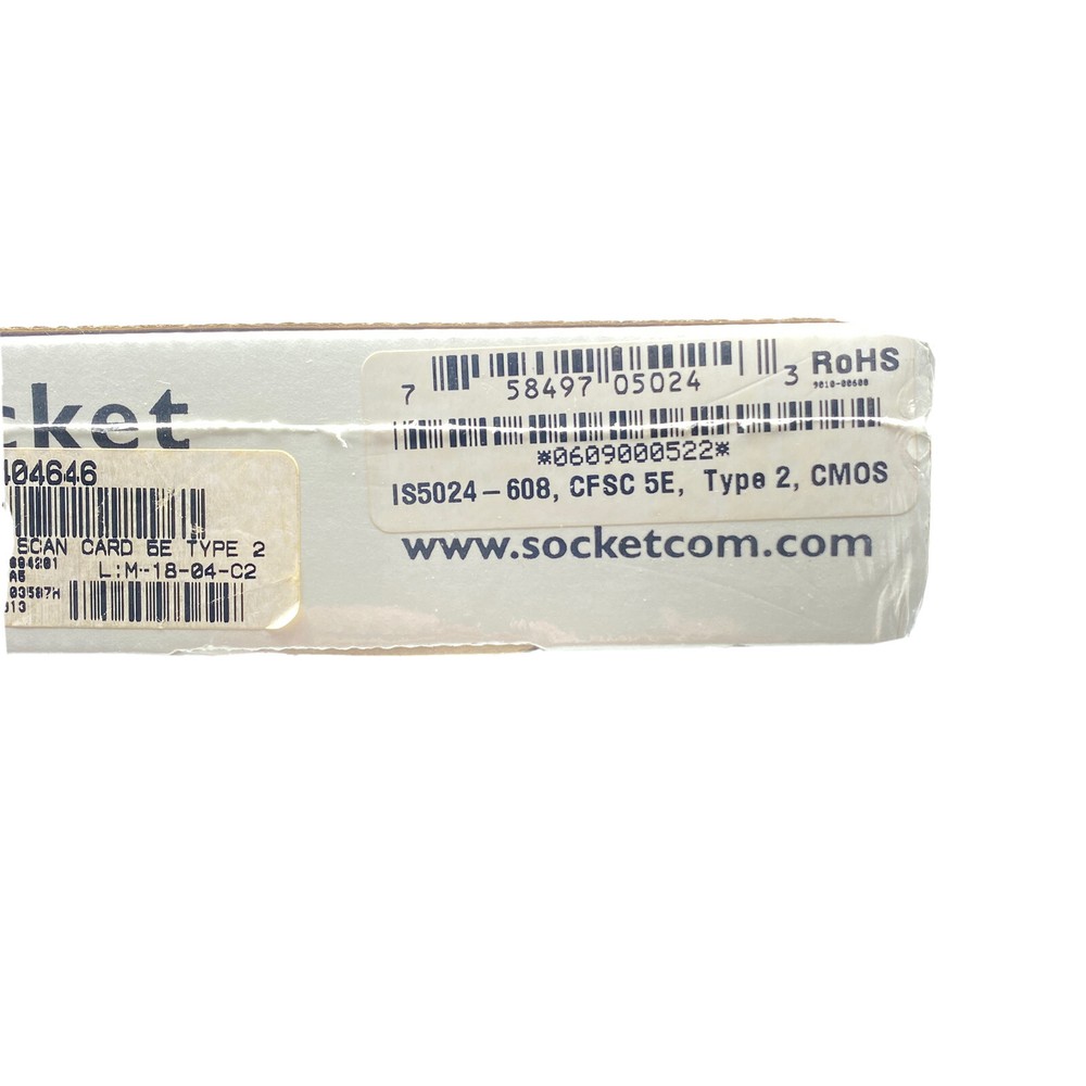 NEW Socket Mobile CFSC 5P Bar Code Reader Compact Flash Scan Card (IS5024-608)