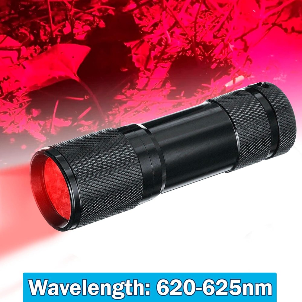 HQRP Red Light LED Black Flashlight Hunting Torch Pressure Switch