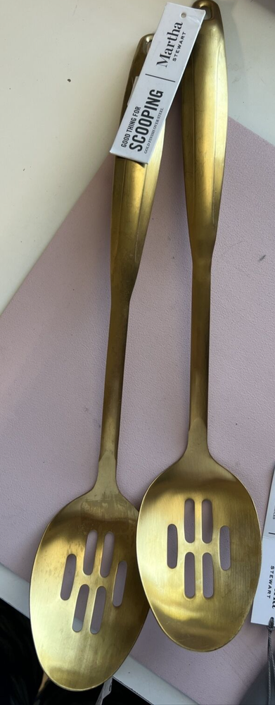 Martha Stewart Collection Gold-Tone Slotted Spoon, Turner, (MS2)