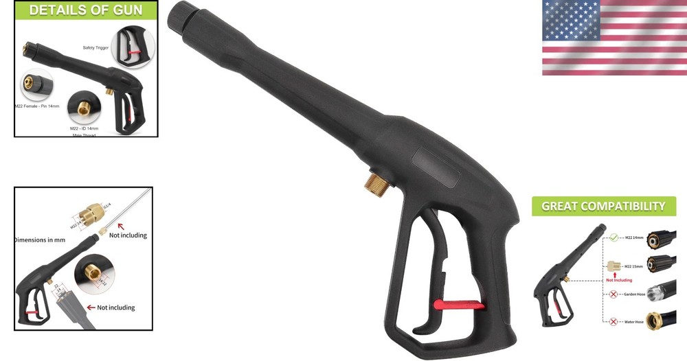 Compatible Brass Trigger Handle for 3300 PSI Power Washers – M22 Fittings