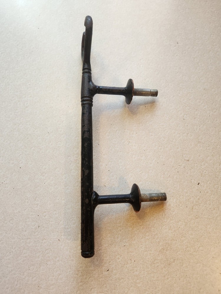 vintage salvaged iron key shaped door pull 11" long 2" deep