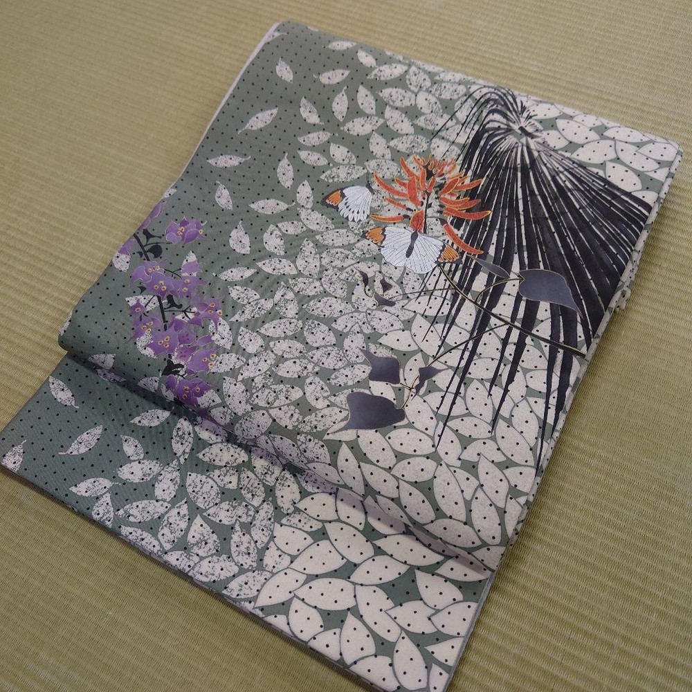Custom-made double-sided bag obi pure silk long size creation