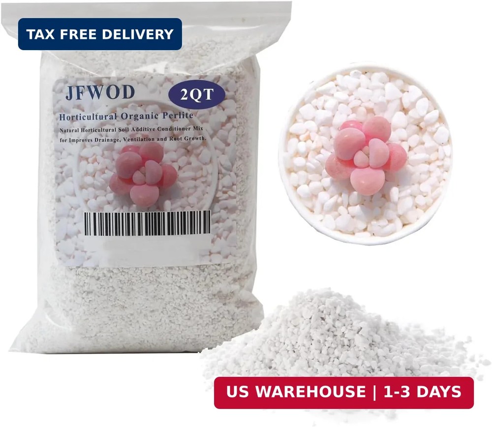 2 Quart Organic Perlite Horticultural Soil Amendment for Plants and Enhanced Dra