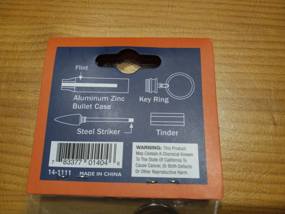 Mil-Spec Gear Bullet Fire Piston Keychain – Compact Survival Fire Starter -
