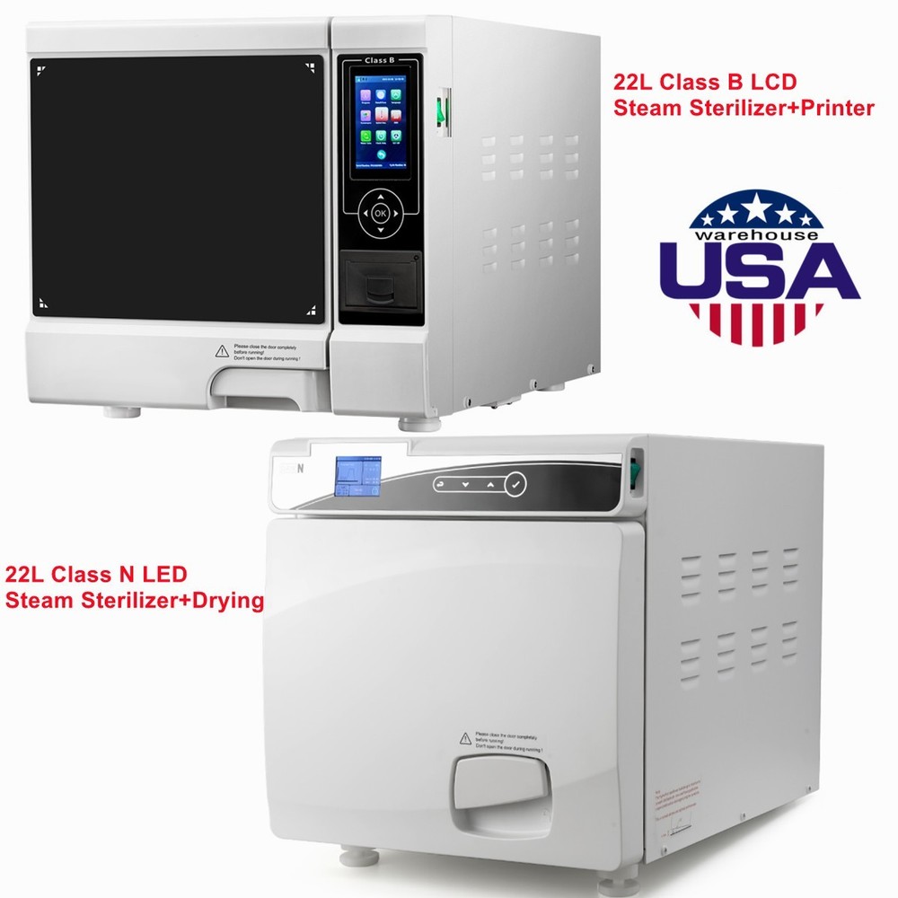 22L Dental Class B LCD Steam Sterilizer with Printer/N Sterilizer with Drying