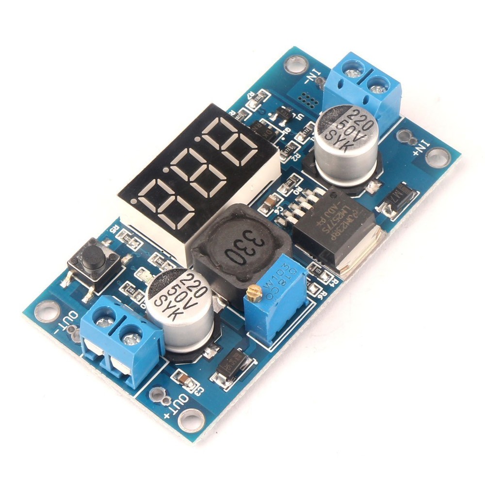 LM2596 DC 4.0-40 to 1.3-37V Adjustable Step-Down Buck Power Module + Voltmeter
