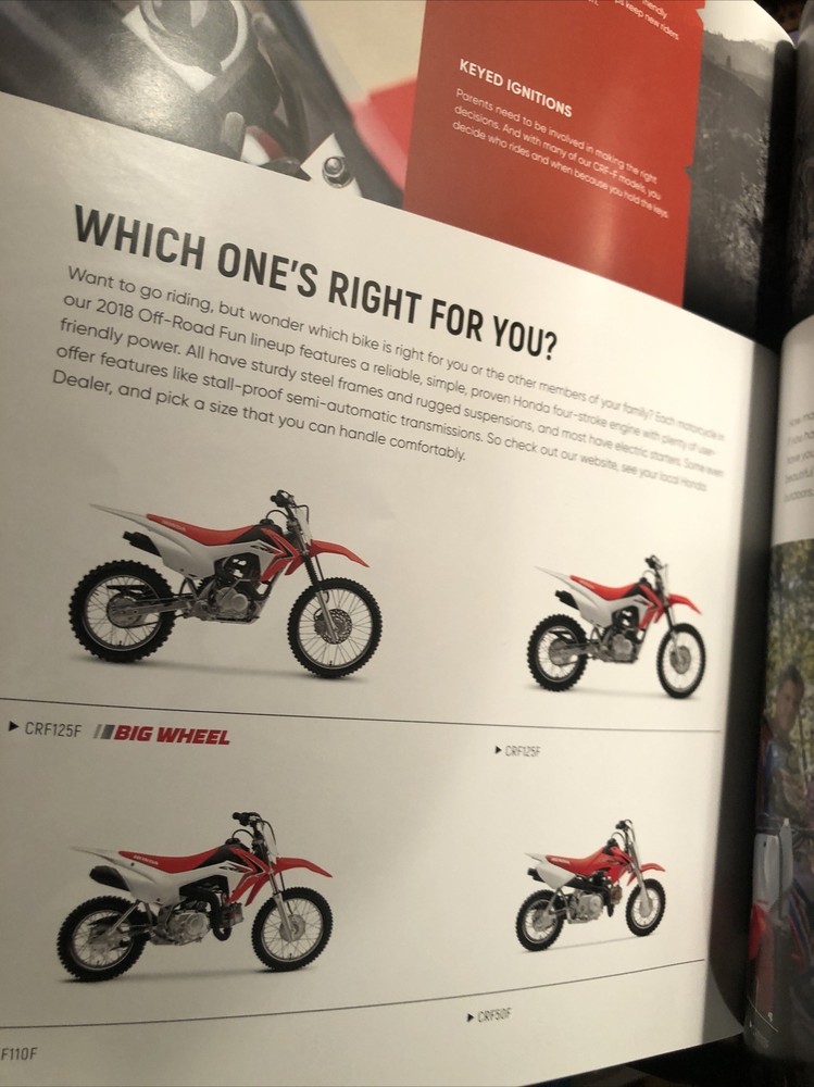 2018 Honda Motorcycles / Scooters Brochure Full Line