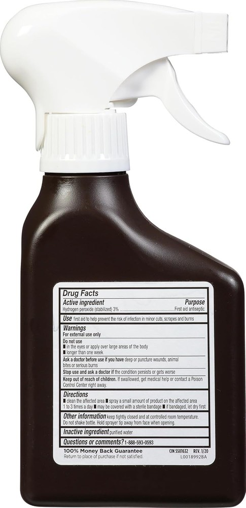 LEADER Hydrogen Peroxide 3% Topical Solution, First Aid 8 Fl Oz (Pack of 1)