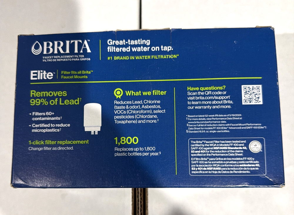 Brita Elite Chrome Faucet Replacement Filter 3-Pack NEW FR-200