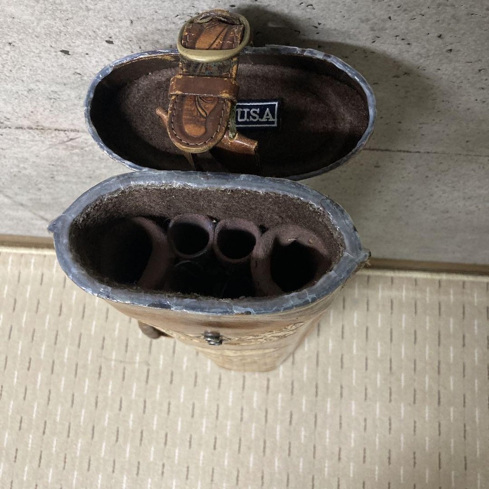 Handmade full leather cue case 2X4
