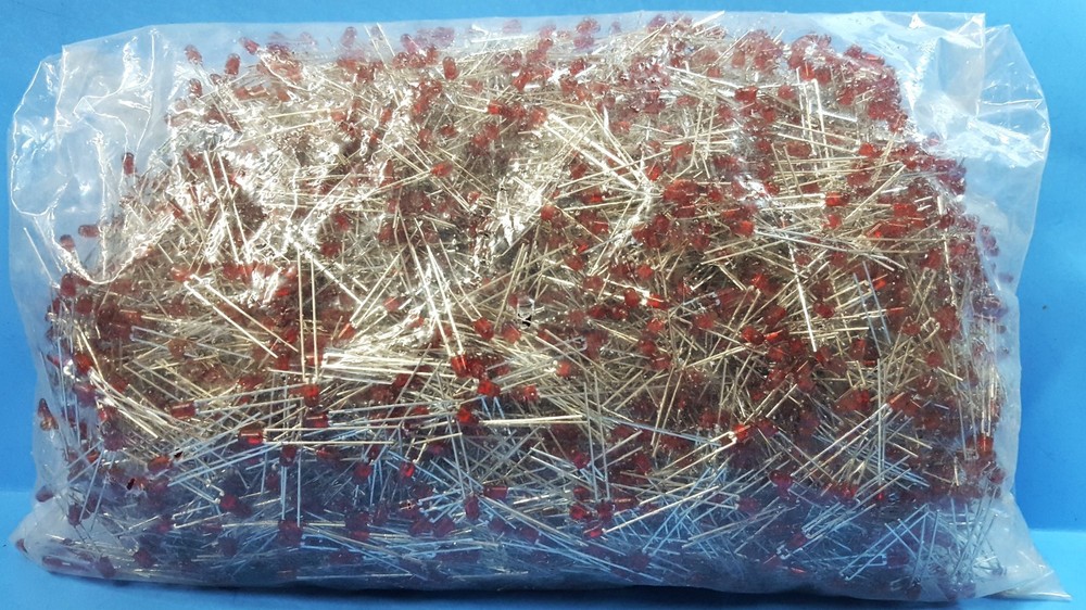 4000 Pcs- RED LED, Round, 3mm