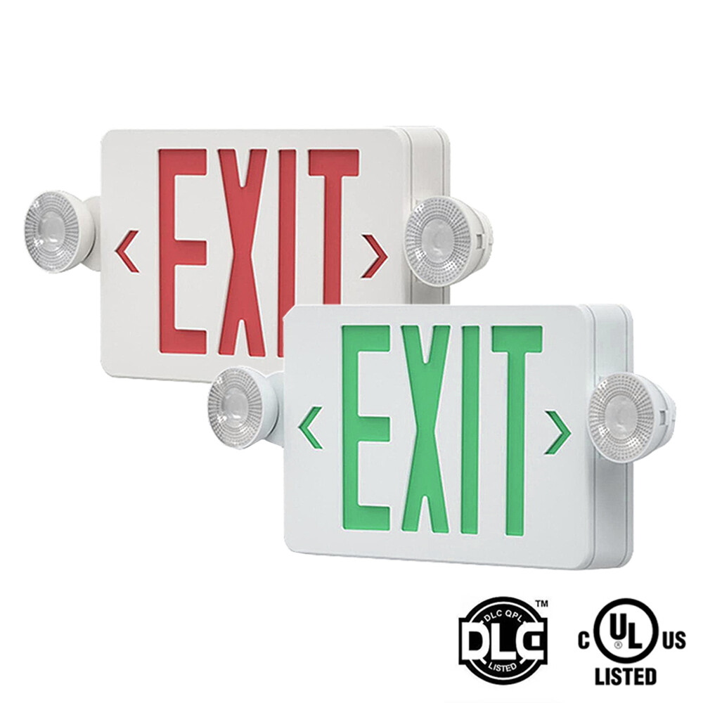1-8× LED Exit Sign Emergency Light Double/single face w/Battery Backup Red/Green