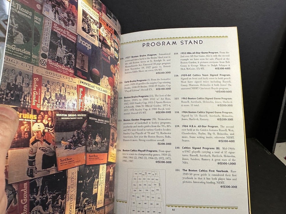 1996 Boston Garden Auction Program, Autographs Spider Edwards & Rene Rancourt MA