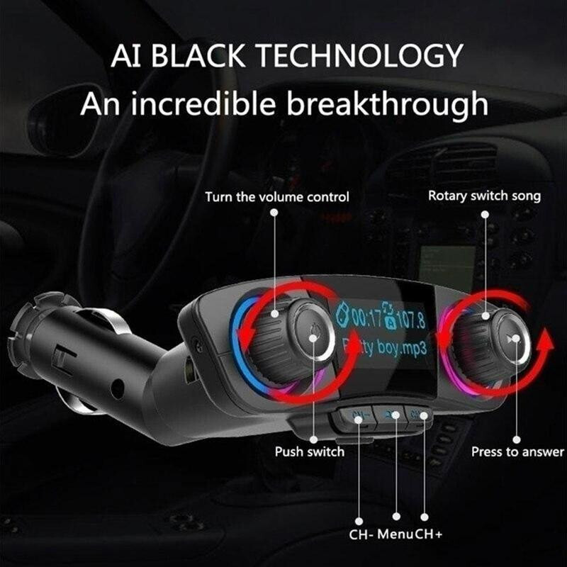 1.3in LED Screen Car MP3 Player FM Transmitter Modulator Bluetooth 4.0 Handsfree