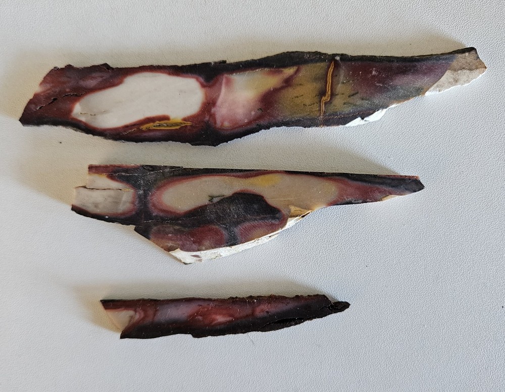 Three Lapidary Slabs Mookaite 86 Grams