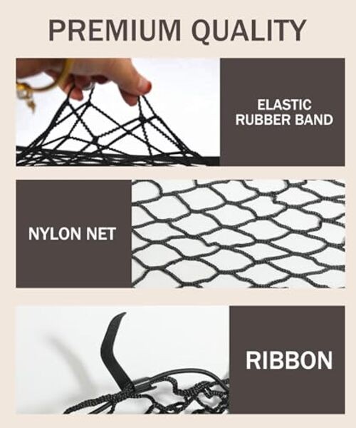 bylikeho Cargo Net,Adjustable Trunk Storage Net with Hook,Car Accessories